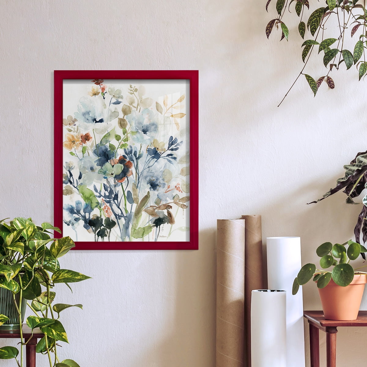 Holland Spring Mix -Framed Print w/glass-Cherry Red