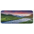 thumbnail image 1 of East Kitchen Mat, Colorful Overcast Sky Skirts Mt. Shkhara Svaneti Georgia Caucasus Mountains, Plush Decorative Kitchen Mat with Non Slip Backing, 47" X 19", Fern Green Pale Blue, by Ambesonne, 1 of 1