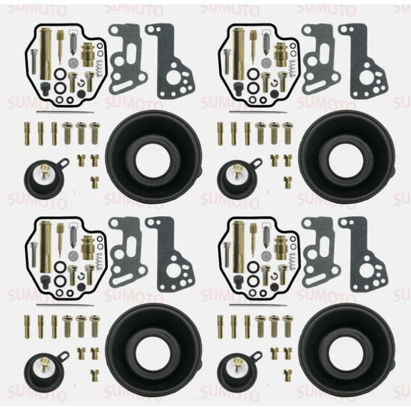 4-Pack Carburetor Repair Kit for Yamaha VMAX 1200 VMX1200 (1985-1986, 1988-2007) - Includes Jet Needle, Needle Jet, Diaphragms & Seals