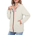 thumbnail image 2 of Comdrip Veste Légère pour Femmes! Veste Chaude Coupe-Vent Imperméable à Blocs de Couleur pour Femmes, Coupe-Vent d'Extérieur, Veste de Randonnée, Veste de Randonnée pour Femmes Légère Beige TG, 2 of 5
