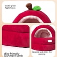 thumbnail image 5 of Insulated Cat House Enclosed Villa for Small Pets | Warm Fruit-Shaped Bed with Pad, Thickened Polyester, Red | Cozy Indoor Winter Shelter 37x35x39cm, 5 of 6
