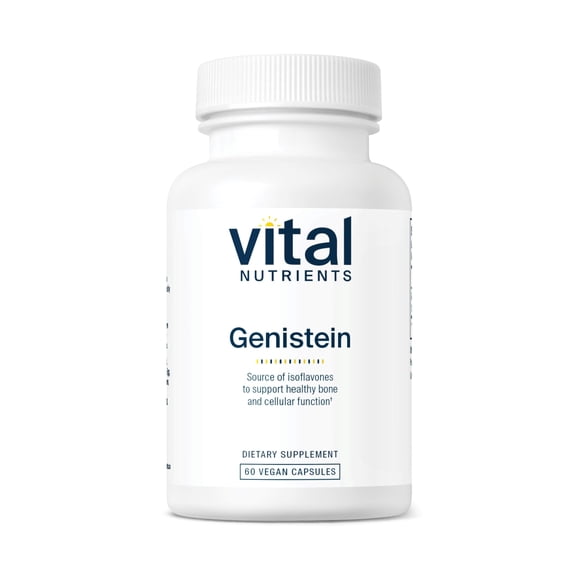Vital Nutrients Genistein | Easily Absorbed Isoflavones for Bone Health Support | Vegan Supplement | Gluten and Dairy Free | Non-GMO | 60 Capsules