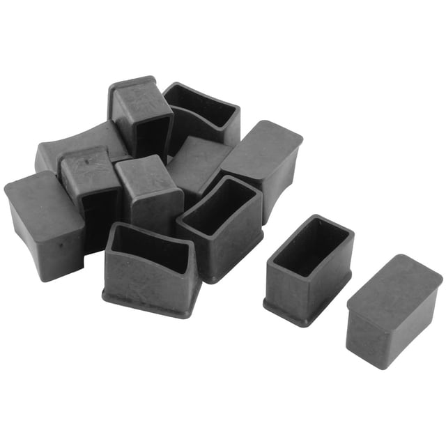 Tapas de Patas de Silla de Goma 15x30mm, Cubiertas de Mesa de Muebles Rectangulares, Protectores de Suelo 12 Piezas
