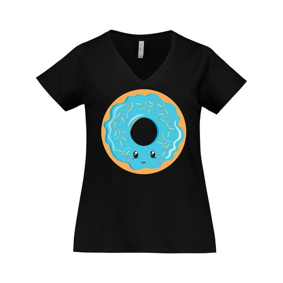 Inktastic Blue Donut Women's Plus Size V-Neck T-Shirt