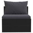 thumbnail image 3 of vidaXL 9 Piece Garden Lounge Set with Cushions Poly Rattan Black, 3 of 5