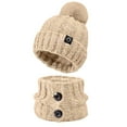 thumbnail image 4 of Adult Warm Hat Bib Two Piece Set Knitted Woolen Ear Protector for Outdoor Riding Winter Accessories, 4 of 4