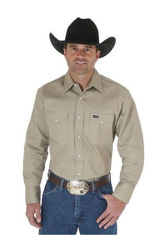 Mens Solid Twill Work Western Shirt