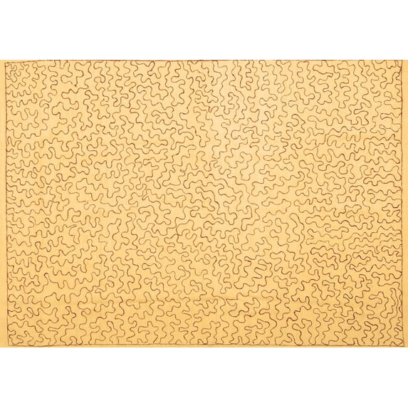Ahgly Company Indoor Rectangle Abstract Brown Contemporary Area Rugs, 2' x 4'