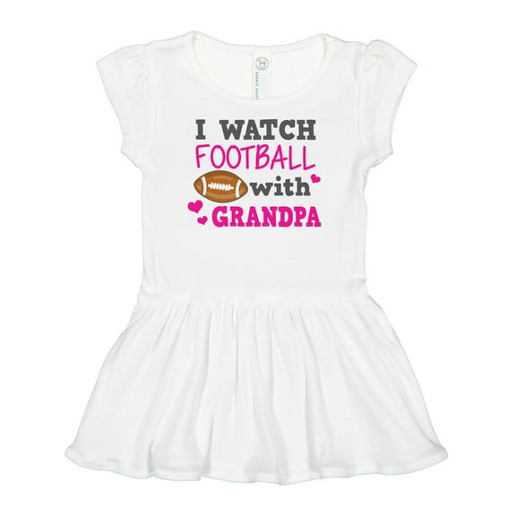 Inktastic I Watch Football with My Grandpa Girls Baby Dress