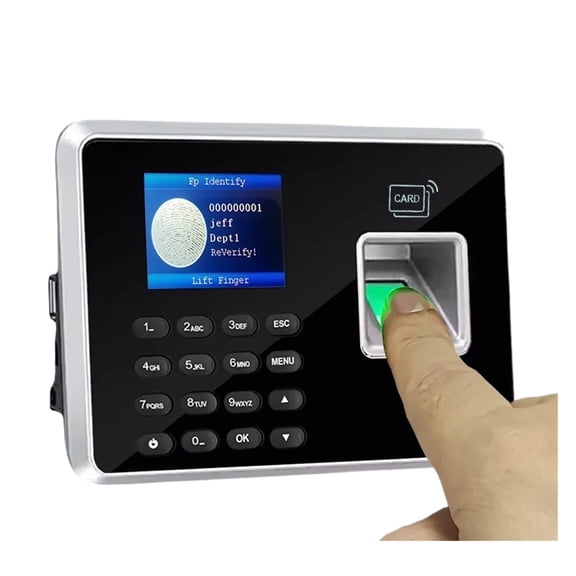 Fingerprint Time Attendance Clock Machine Card And Biometric Employee Electric Clocking Tracking Device ,Versatile Punching Options