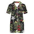 thumbnail image 5 of Hxshgdsn Womens Christmas Pajamas Set Short Sleeve Tops And Elastic Shorts With Pocket Loungewear Black 6 M, 5 of 7