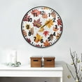 thumbnail image 2 of Yayeee Wall Clock Battery Operated 11.9" Silent Non-Ticking for Living Room, Gray Autumn Leaves, 2 of 8