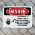 thumbnail image 4 of Electrical Panel Keep Clear OSHA Danger Aluminum Sign 24 Inch x 18 Inch - 5 Pack, 4 of 8