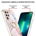 thumbnail image 2 of Marble Pattern Case for Samsung Galaxy S23 Ultra, Diamond Rotated Ring Holder Kickstand Slim Fit Cover with Electroplated Frame All-Inclusive Lens Protection Anti-Shock Case, Rosegold, 2 of 4