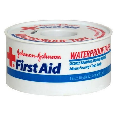 2 Pk Johnson & Johnson Red Cross First Aid Waterproof Tape 1 Inch X 10 Yards Ea
