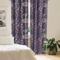 thumbnail image 2 of Ambesonne Botanical Curtains, Magnolia Fern Eucalyptus, Pair of 28"x63", Dark Magenta Pale Mauve, 2 of 5