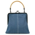 thumbnail image 2 of BadPiggies Retro Denim Handbags for Women, Kiss Lock Crossbody Tote Bag Stylish Shoulder Purses - Blue, 2 of 9