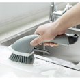 thumbnail image 3 of Long Handle Self-Filling Non-Stick Pan Cleaning Brush for Home Kitchen (Gray), 3 of 5