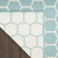 thumbnail image 6 of Nourison Reversible Indoor Outdoor Geometric Aqua 4' x 6'Area Rug (4x6), 6 of 10