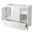 thumbnail image 2 of IVV White Bathroom Cabinet, Double-Door Vanity Base Cabinet with 2 Drawers and Open Shelves, 35.43"L x 18.11"W x 32.28"H, 2 of 7