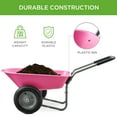 thumbnail image 4 of Best Choice Products Dual-Wheel Home Wheelbarrow Yard Garden Cart for Lawn, Construction - Pink, 4 of 8