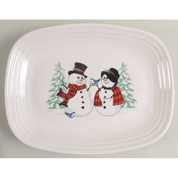 Open Box Homer Laughlin Fiesta Snowman 11" Rectangular Serving Platter 12258151