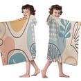 thumbnail image 4 of Orange Boho Abstract and Plant Pattern Hooded Bath Towel，50"x30" for Ages 3 To 12 Kids, Quick Dry Lightweight Soft Microfiber Hood Beach Towel Cover Up for Kids, 4 of 7