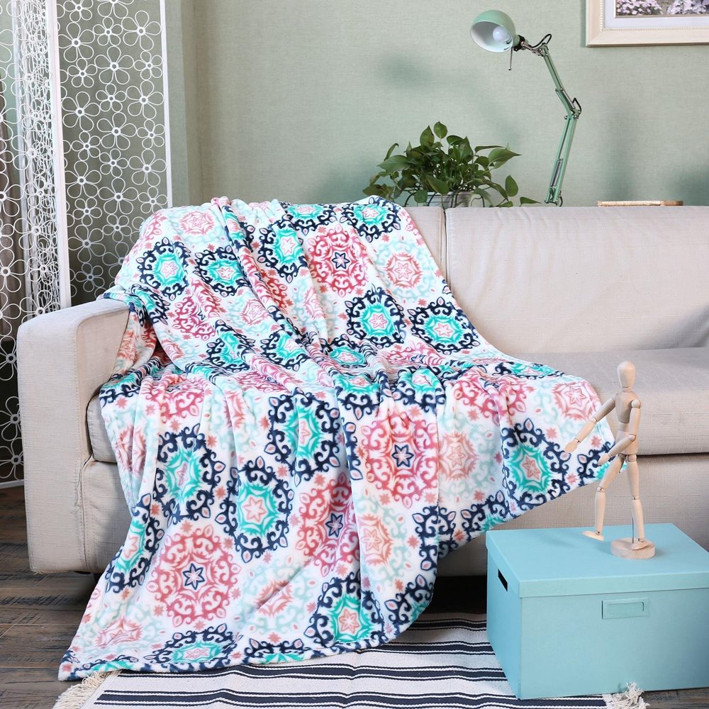 MicroPlush Printed Medallion Throw Blanket 50 x 60