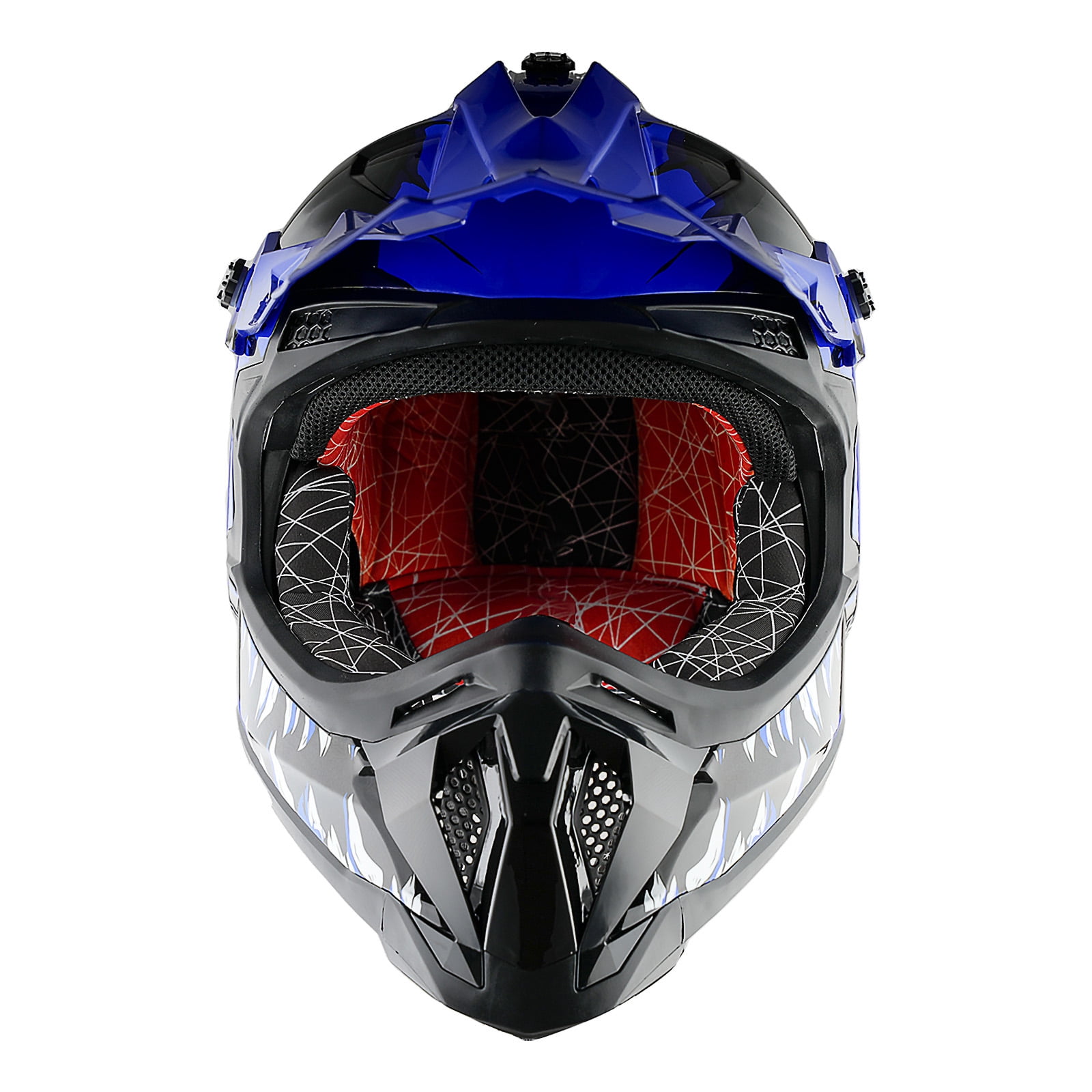 1Storm Adult Motocross Helmet ATV Dirt Bike BMX MX Downhill Mountain Helmet Track Style JH601; Dinosaur Blue
