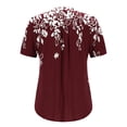 thumbnail image 4 of Camiseta de Cuello en V de Impresión Casual de Manga Corta de las Mujeres, Top Cómodo Ligero para la Primavera Y el Verano, 4 of 6