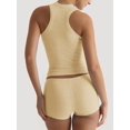 thumbnail image 2 of Women'S Slim Fit Sports Shorts Set Sleeveless Top and Shorts Yellow L, 2 of 7