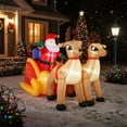 thumbnail image 3 of Yucurem 7.2FT Christmas Inflatables Outdoor Decorations, Blow up Santa Sleigh and Reindeer Inflatable with Built in LED Lights for Garden Lawn Home Holiday Party Decor, 3 of 7