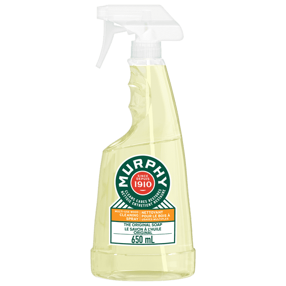 Murphy Oil Soap Cleaning Spray, Wood Cleaner, No-Rinse Floor Cleaner, Orange Scent, 650 ml Bottle