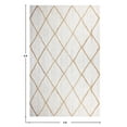 thumbnail image 3 of Indian Hand Woven Square Jute Rug Geometric White Living Area Floor Mat Dining Room Carpet 11x11 Feet, 3 of 5