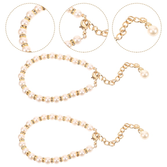 OUNONA 2Pcs Shoe Strap Extender for Heels White Metal Ankle Straps with Anti Slip Design