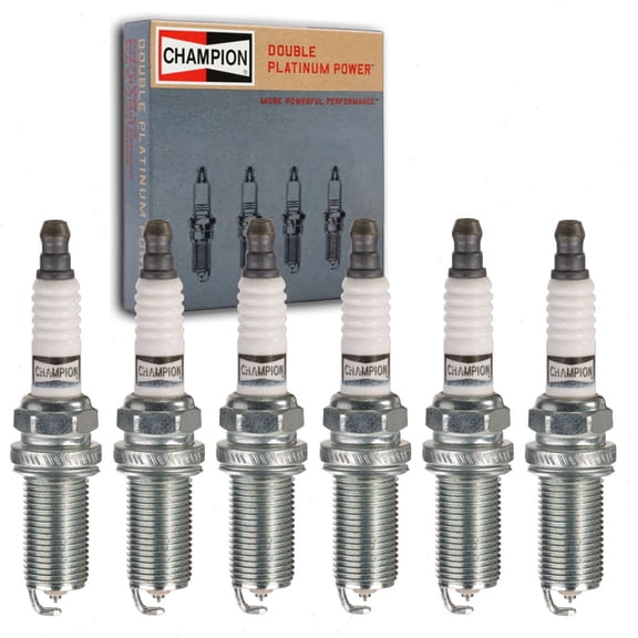 6 pc Champion Double Platinum Spark Plugs compatible with Lexus RX450h 3.5L V6 2010-2015
