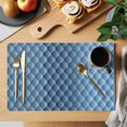 thumbnail image 2 of Blue Ombre Placemats Set of 6, Modern Geometric Abstract Art Washable Wipeable Table Mats for Dining Tables, Indoor Outdoor Kitchen Place Mats for Holiday Party Table Decor, 2 of 9