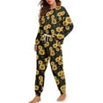 thumbnail image 2 of SCRAWLGOD Sunflower Pjs Women Long Sleeve Nightwear for Women Sleepwear Set of 2 Size M Drawstring Fall Pajamas Soft Women's Pajama with Pockets, 2 of 7