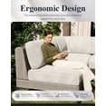 thumbnail image 5 of LayinSun 7-Piece Wicker Rattan Patio Furniture Set, Deep Seating Outdoor Modular Sectional Sofa Conversation Set with Thick Cushions for Lawn, Garden, 5 of 8