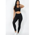 thumbnail image 3 of Ribbed Halter Neck Crop Top and Leggings Set with Back Tie, 3 of 9