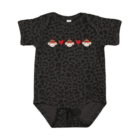 

Inktastic Sock Monkey Heart Border Gift Baby Boy or Baby Girl Bodysuit
