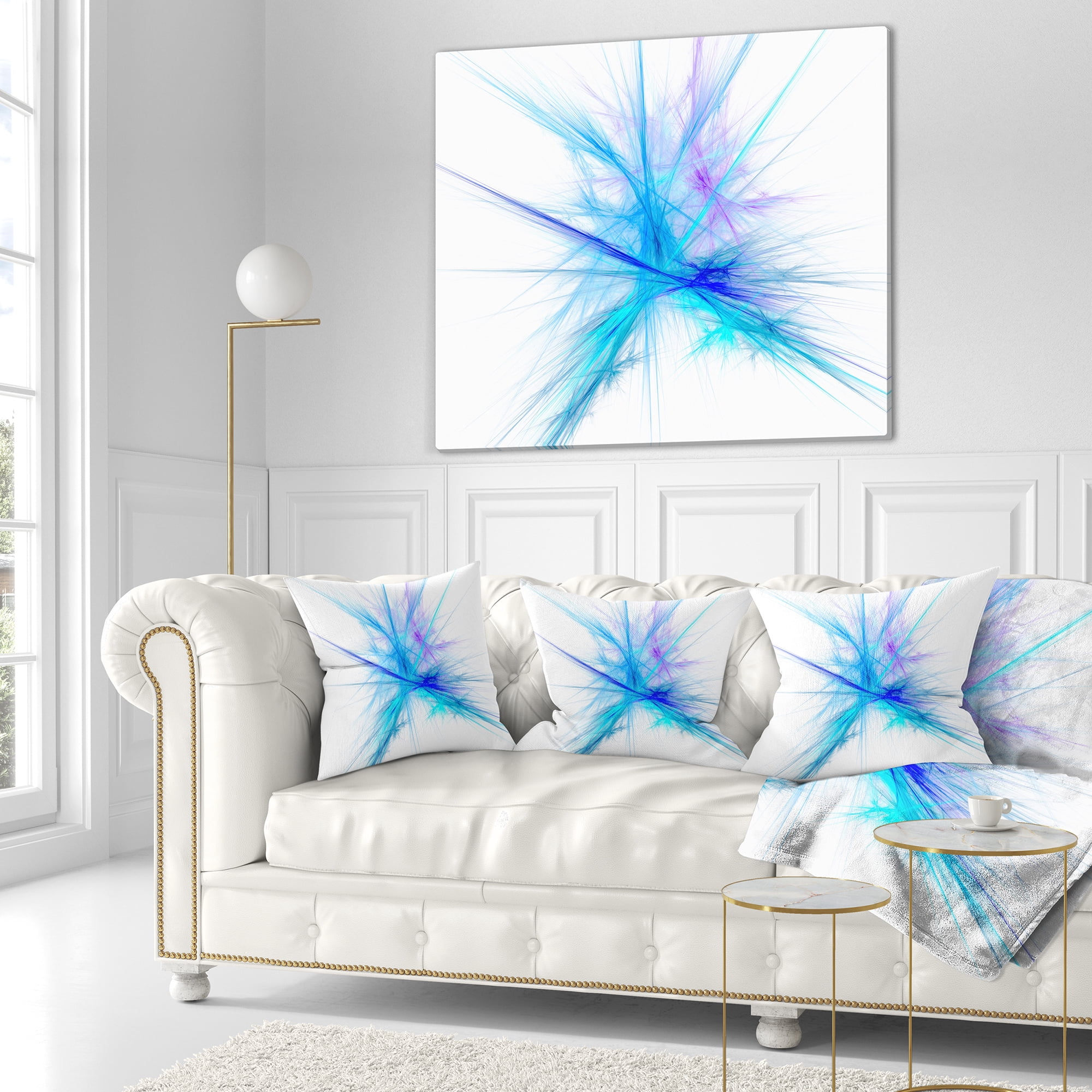 Designart Criss Cross Spectrum of Light - Abstract Throw Pillow - 18x18