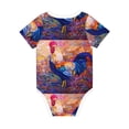 thumbnail image 2 of Rocae Rooster Oil Painting for Baby Climbing Clothes Soft Baby Romper for Active Infants Comfortable and Breathable Crawling Jumpsuit Unisex Baby Outfit 12 Months, 2 of 8