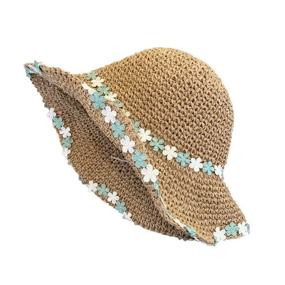 Sun Hats for Women UV Protection Wide Brim Straw Fashion Hat Outdoor Protection Packable Bucket Hat Spring Summer Vacation Sun Hat Light Blue One Size