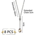 thumbnail image 2 of 8 Pcs Mini Crown Spoon Necklace, Pocket-sized Snuff Spice Spoon Keychain Tiny Spoon, Teaspoon Pendant Necklace Snuff Spoon Necklace For Fancy Dress Pa, 2 of 4