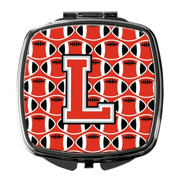 Letter L Football Scarlet and Grey Compact Mirror