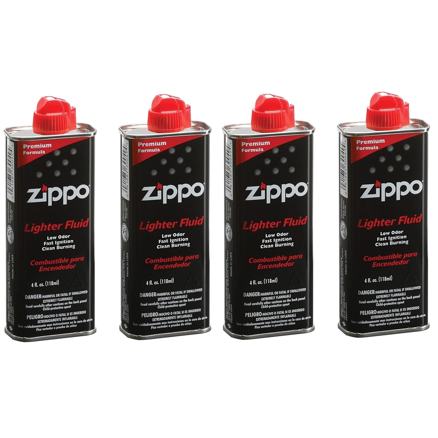 Zippo Premium Lighter Fluid, 4 Oz, 2 Pack for Refilling Lighters