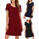 thumbnail image 4 of Vestido de tumbona para mujer, camisones sueltos de manga corta, pijamas para descansar Irfora Vestido, 4 of 7