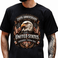 thumbnail image 2 of 250th Anniversary Mens Patriotic T Shirts USA Flag Retro 1776-2026 Graphic Tee for Men Vintage Independence Day Crewneck Tshirt 7, 2 of 6