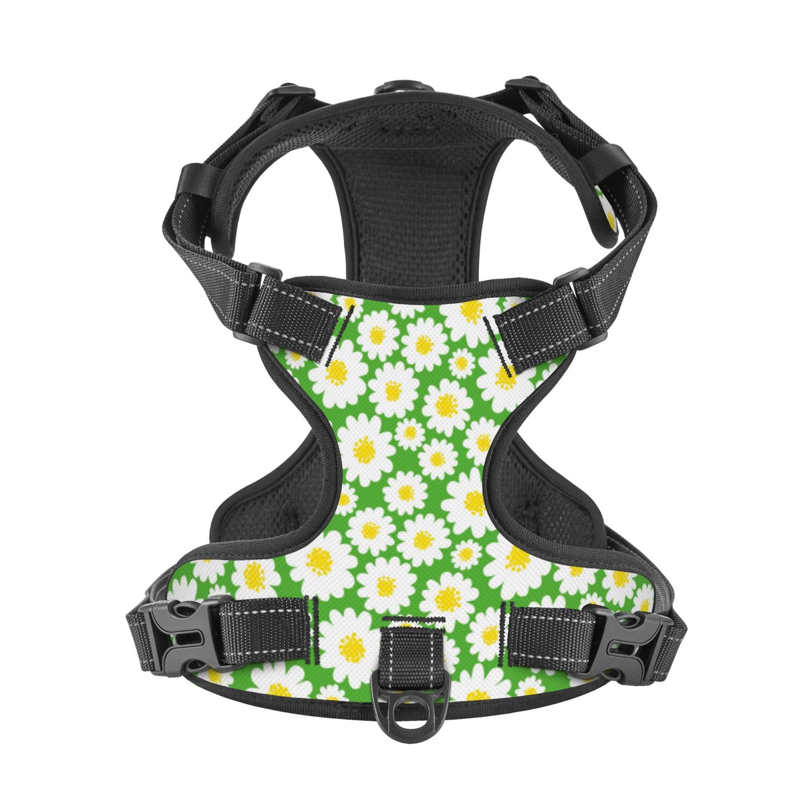 Kdxio Daisies Flowers Print No Pull Dog Harness Adjustable Reflective Oxford Easy Control Medium Large Dog Harness for Training and Everyday-X-Large
